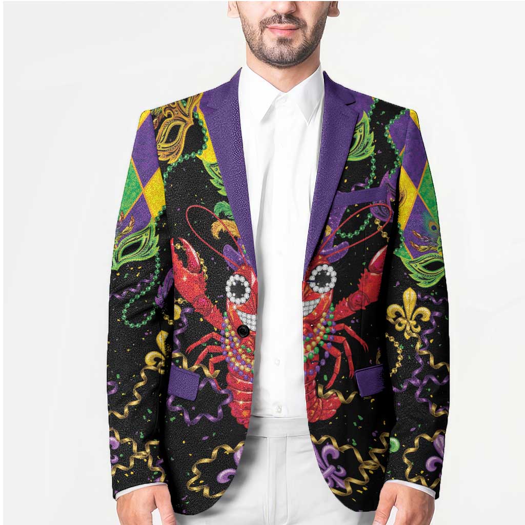 Mardi Gras Crawfish Blazer On Tuesdays We Wear Beads - Wonder Print Shop