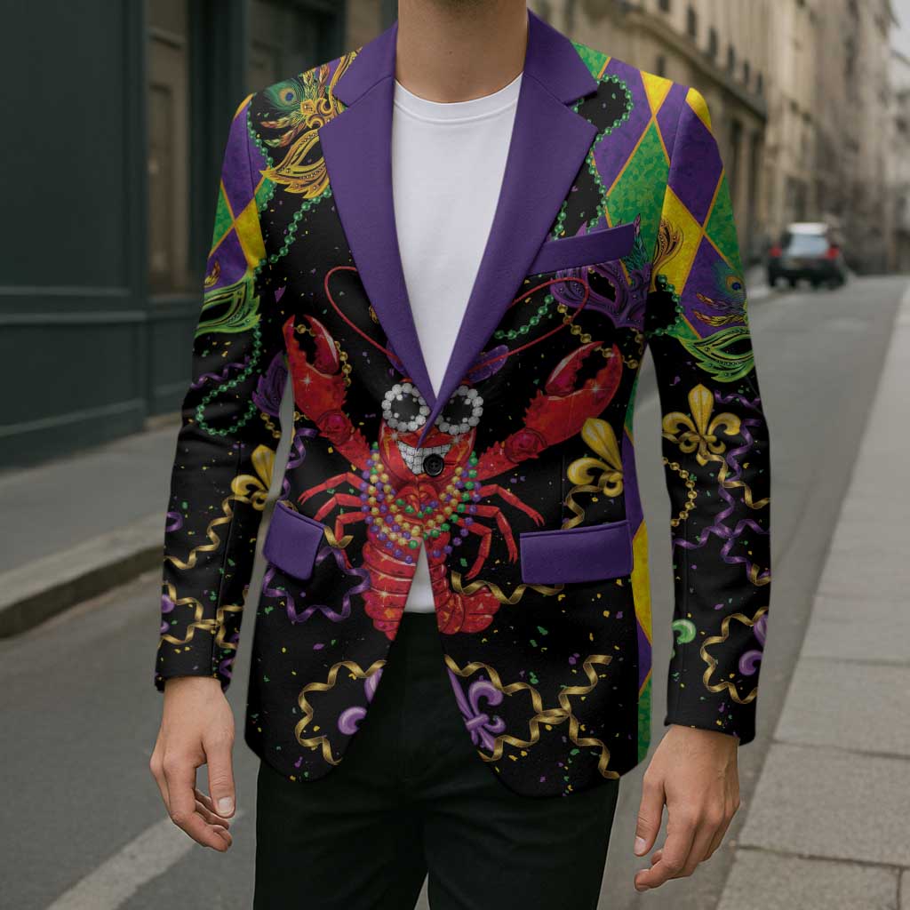 Mardi Gras Crawfish Blazer On Tuesdays We Wear Beads - Wonder Print Shop
