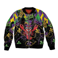 Mardi Gras Crawfish Bomber Jacket On Tuesdays We Wear Beads - Wonder Print Shop