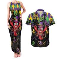 Mardi Gras Crawfish Couples Matching Tank Maxi Dress and Hawaiian Shirt On Tuesdays We Wear Beads - Wonder Print Shop