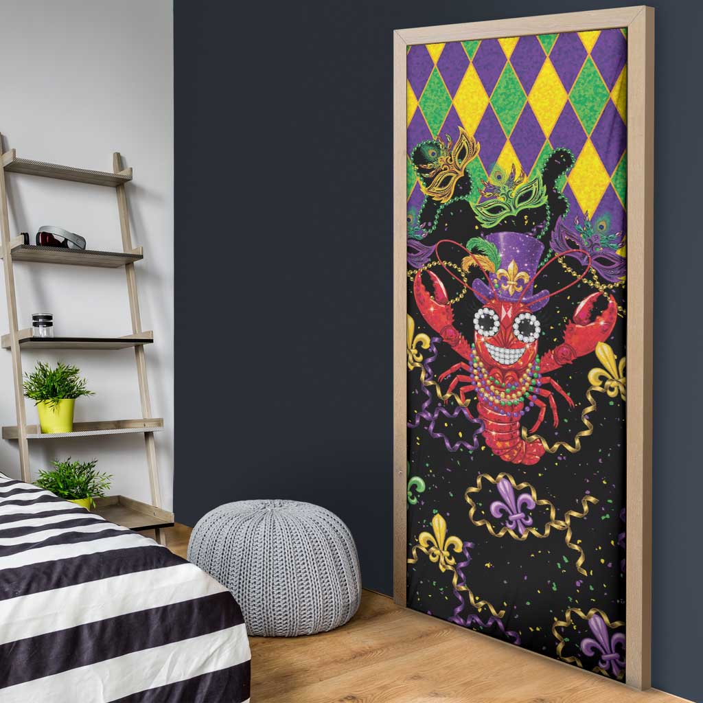 Mardi Gras Crawfish Door Cover On Tuesdays We Wear Beads - Wonder Print Shop