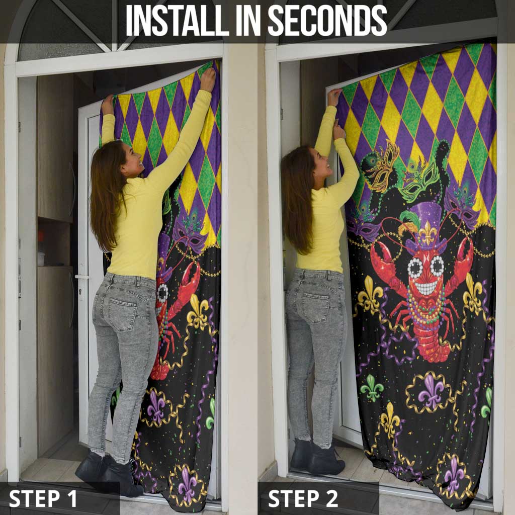 Mardi Gras Crawfish Door Cover On Tuesdays We Wear Beads - Wonder Print Shop