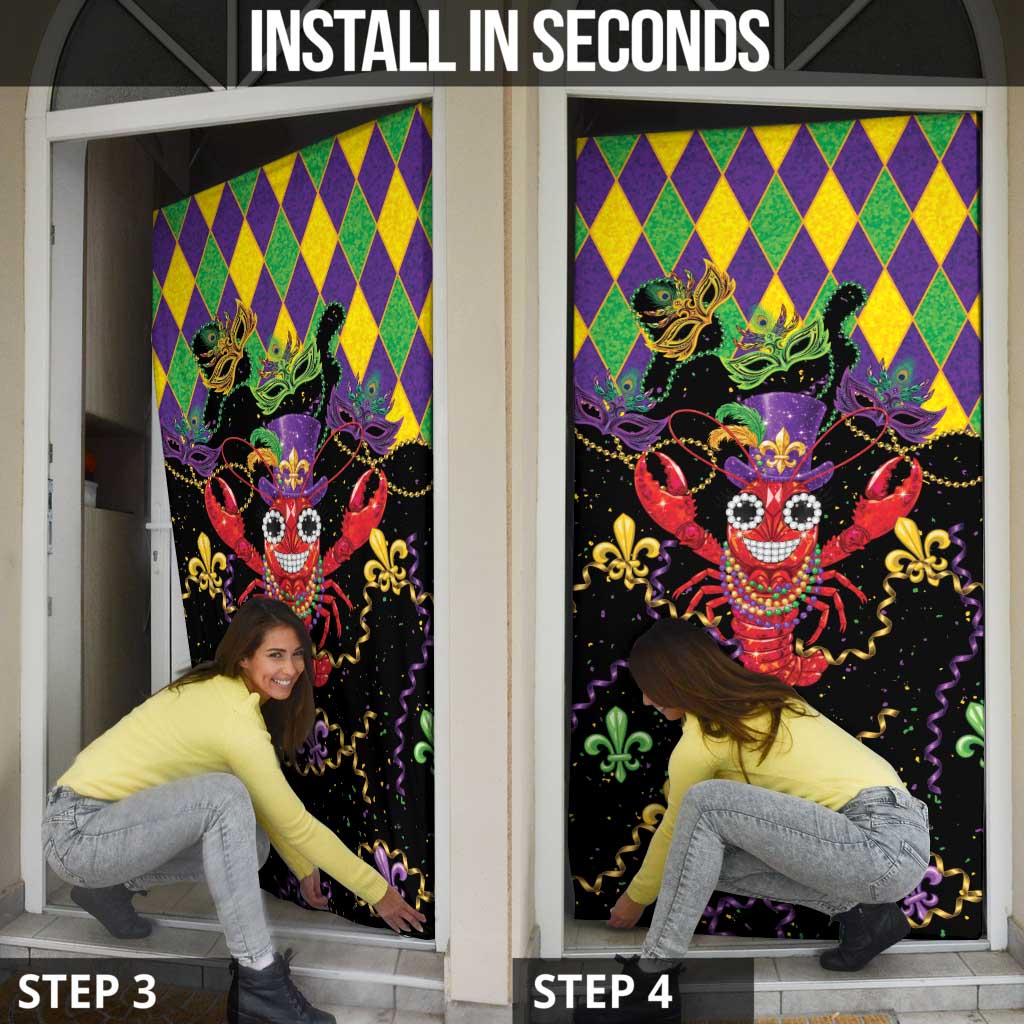 Mardi Gras Crawfish Door Cover On Tuesdays We Wear Beads - Wonder Print Shop