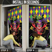 Mardi Gras Crawfish Door Cover On Tuesdays We Wear Beads - Wonder Print Shop
