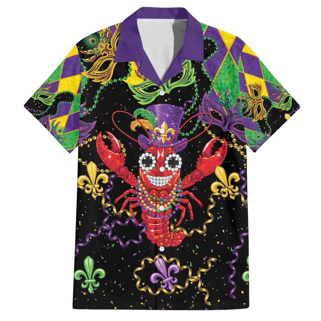 Mardi Gras Crawfish Family Matching Long Sleeve Bodycon Dress and Hawaiian Shirt On Tuesdays We Wear Beads - Wonder Print Shop