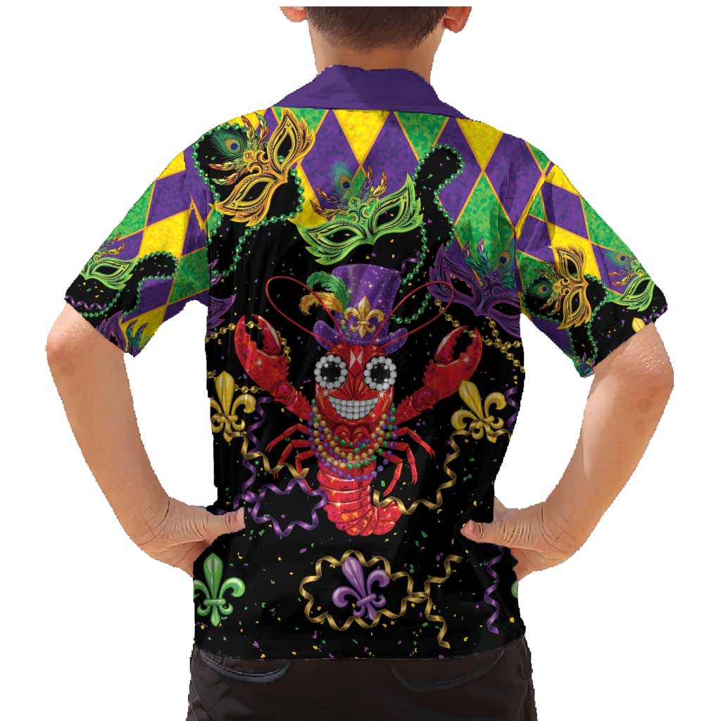 Mardi Gras Crawfish Family Matching Mermaid Dress and Hawaiian Shirt On Tuesdays We Wear Beads - Wonder Print Shop