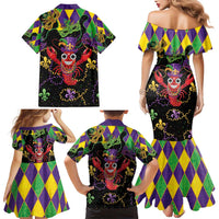 Mardi Gras Crawfish Family Matching Mermaid Dress and Hawaiian Shirt On Tuesdays We Wear Beads - Wonder Print Shop