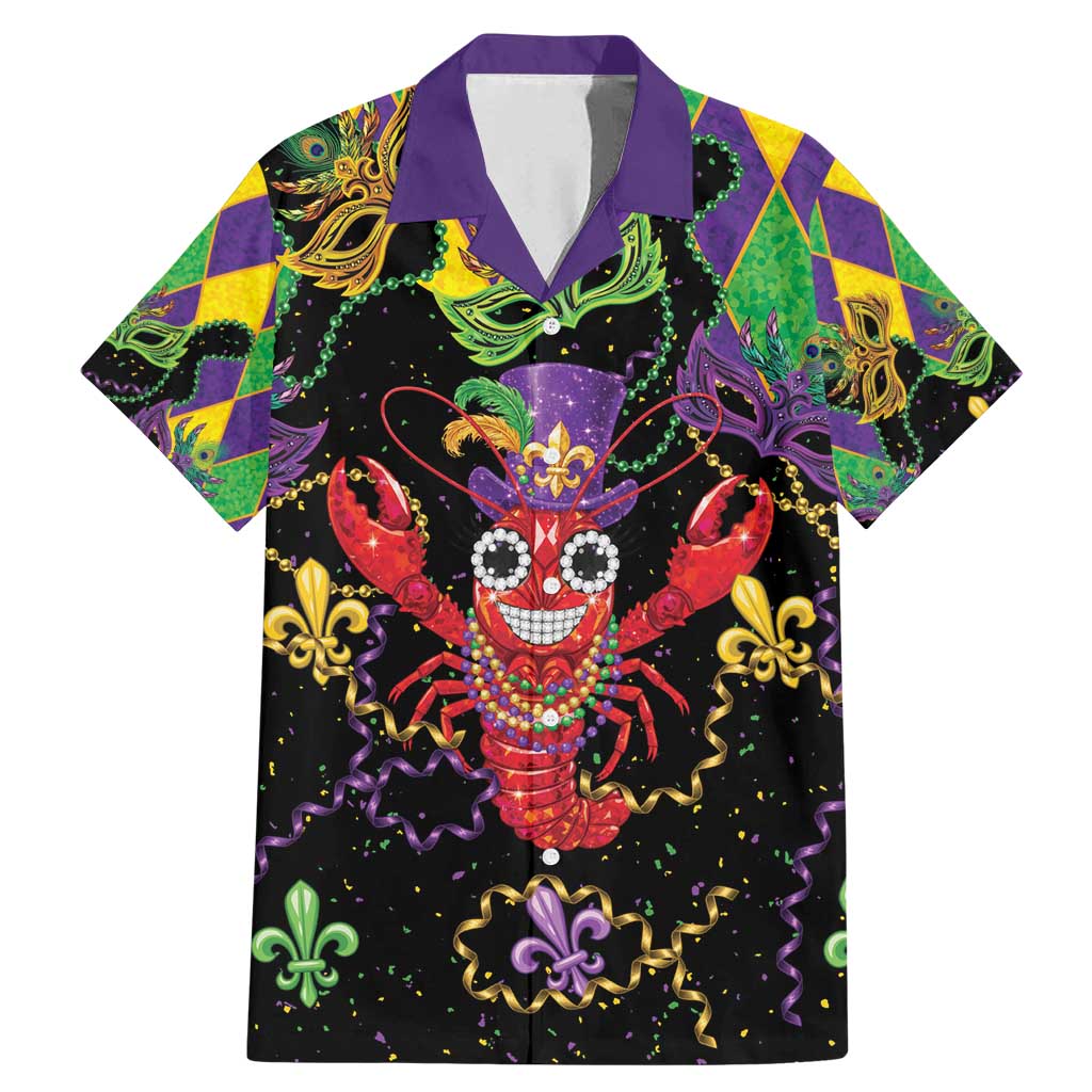 Mardi Gras Crawfish Family Matching Mermaid Dress and Hawaiian Shirt On Tuesdays We Wear Beads - Wonder Print Shop