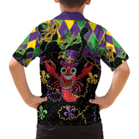 Mardi Gras Crawfish Family Matching Off The Shoulder Long Sleeve Dress and Hawaiian Shirt On Tuesdays We Wear Beads - Wonder Print Shop
