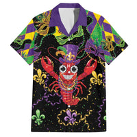 Mardi Gras Crawfish Family Matching Off The Shoulder Long Sleeve Dress and Hawaiian Shirt On Tuesdays We Wear Beads - Wonder Print Shop