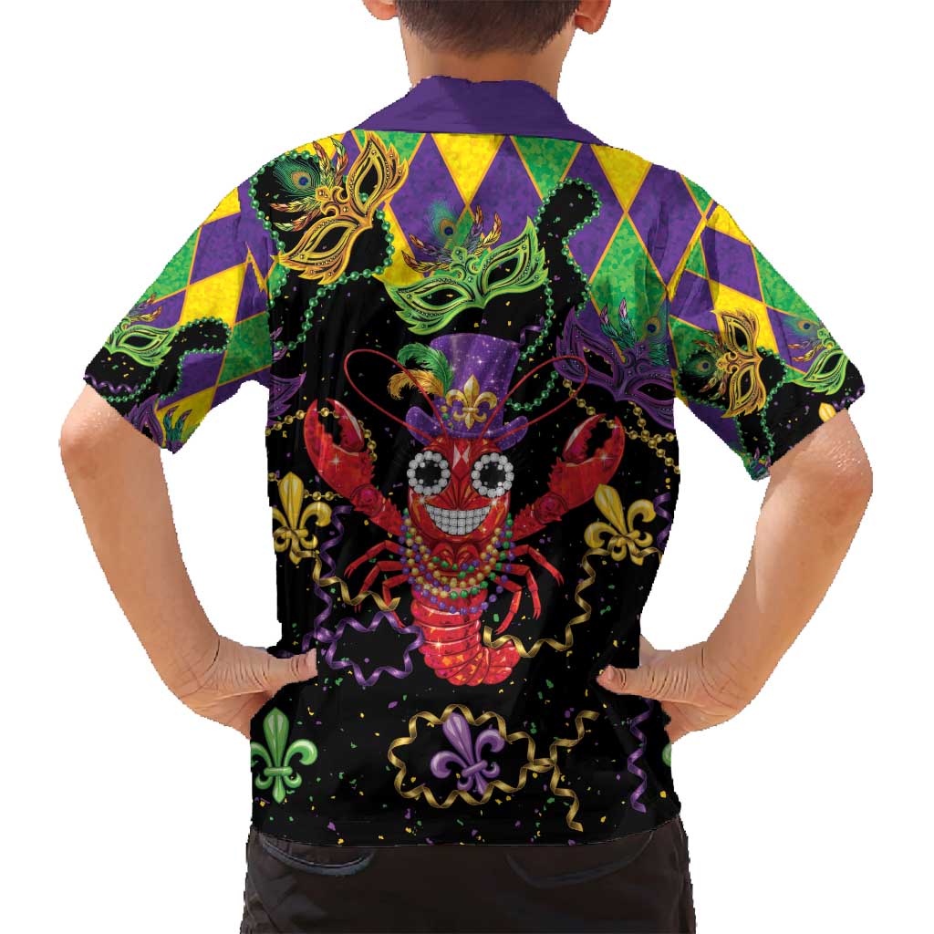 Mardi Gras Crawfish Family Matching Off Shoulder Maxi Dress and Hawaiian Shirt On Tuesdays We Wear Beads - Wonder Print Shop