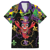 Mardi Gras Crawfish Family Matching Off Shoulder Maxi Dress and Hawaiian Shirt On Tuesdays We Wear Beads - Wonder Print Shop