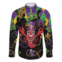 Mardi Gras Crawfish Family Matching Off Shoulder Maxi Dress and Hawaiian Shirt On Tuesdays We Wear Beads - Wonder Print Shop