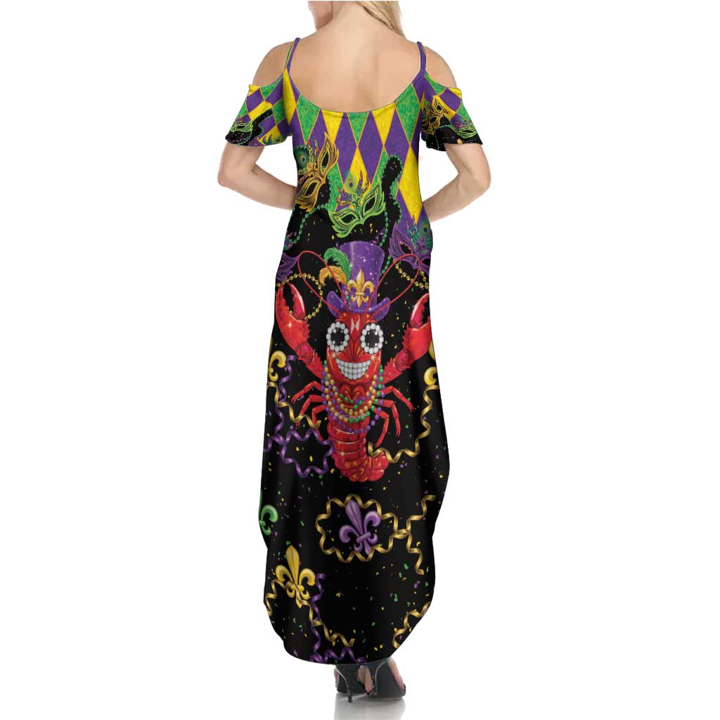 Mardi Gras Crawfish Family Matching Summer Maxi Dress and Hawaiian Shirt On Tuesdays We Wear Beads - Wonder Print Shop