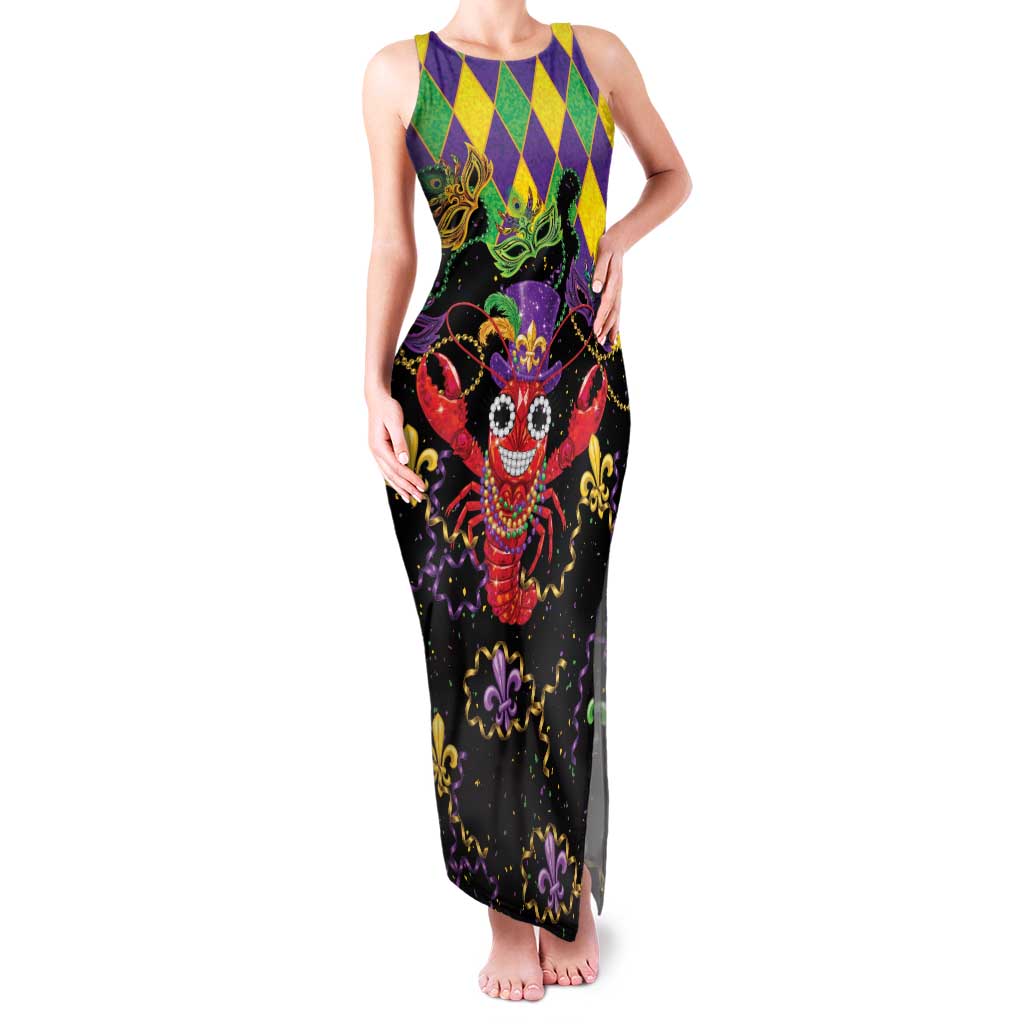 Mardi Gras Crawfish Family Matching Tank Maxi Dress and Hawaiian Shirt On Tuesdays We Wear Beads - Wonder Print Shop
