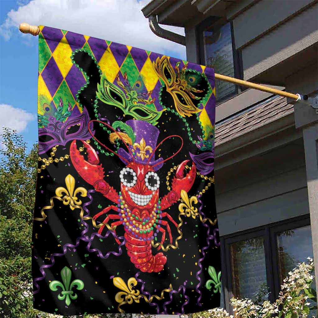 Mardi Gras Crawfish Garden Flag On Tuesdays We Wear Beads - Wonder Print Shop