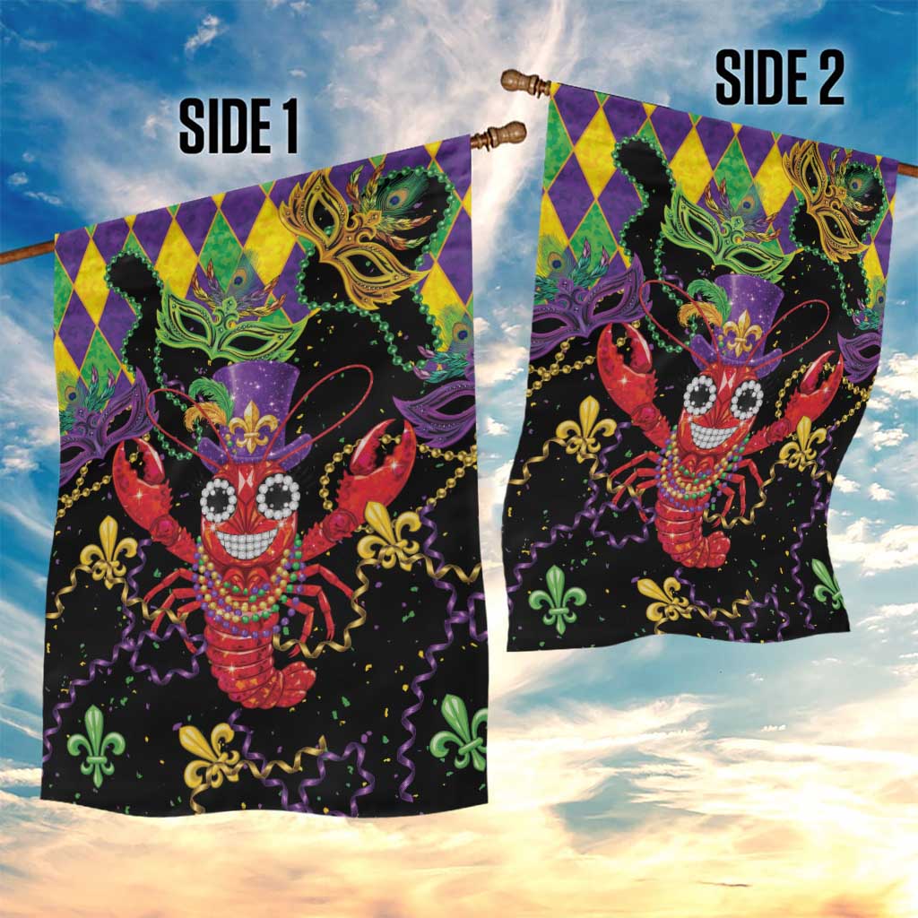 Mardi Gras Crawfish Garden Flag On Tuesdays We Wear Beads - Wonder Print Shop