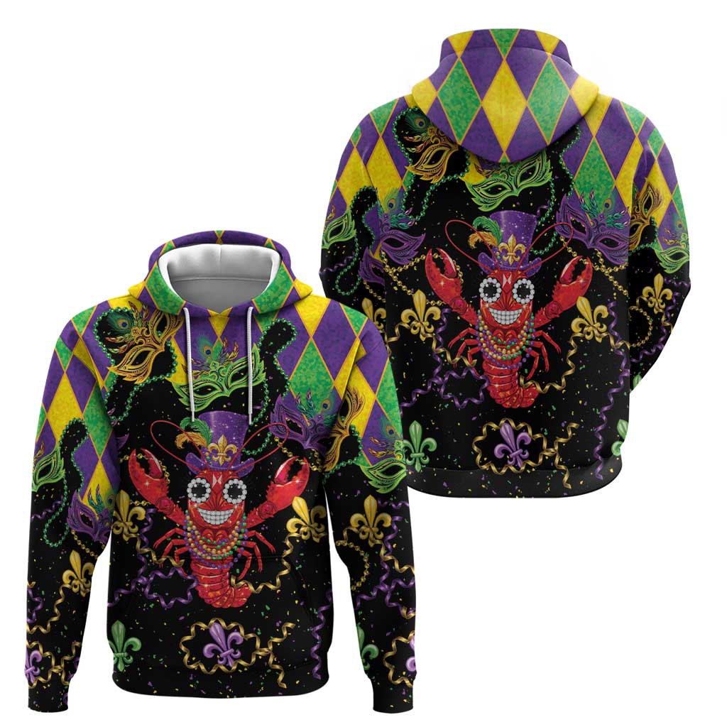 Mardi Gras Crawfish Hoodie On Tuesdays We Wear Beads - Wonder Print Shop