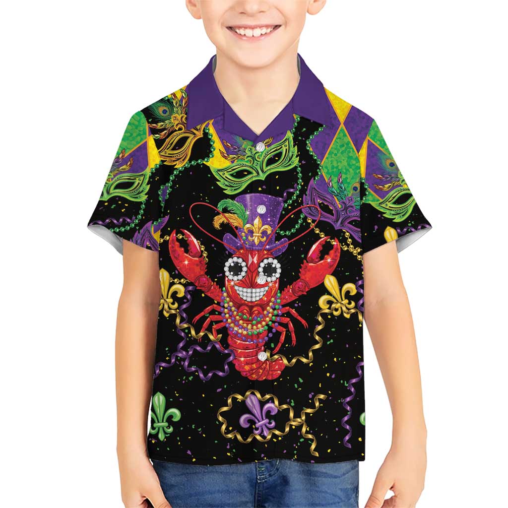 Mardi Gras Crawfish Kid Hawaiian Shirt On Tuesdays We Wear Beads - Wonder Print Shop