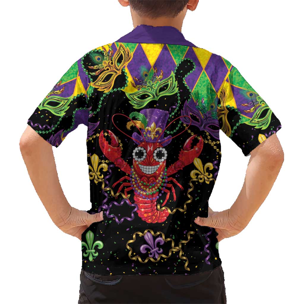 Mardi Gras Crawfish Kid Hawaiian Shirt On Tuesdays We Wear Beads - Wonder Print Shop