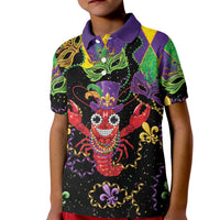 Mardi Gras Crawfish Kid Polo Shirt On Tuesdays We Wear Beads - Wonder Print Shop