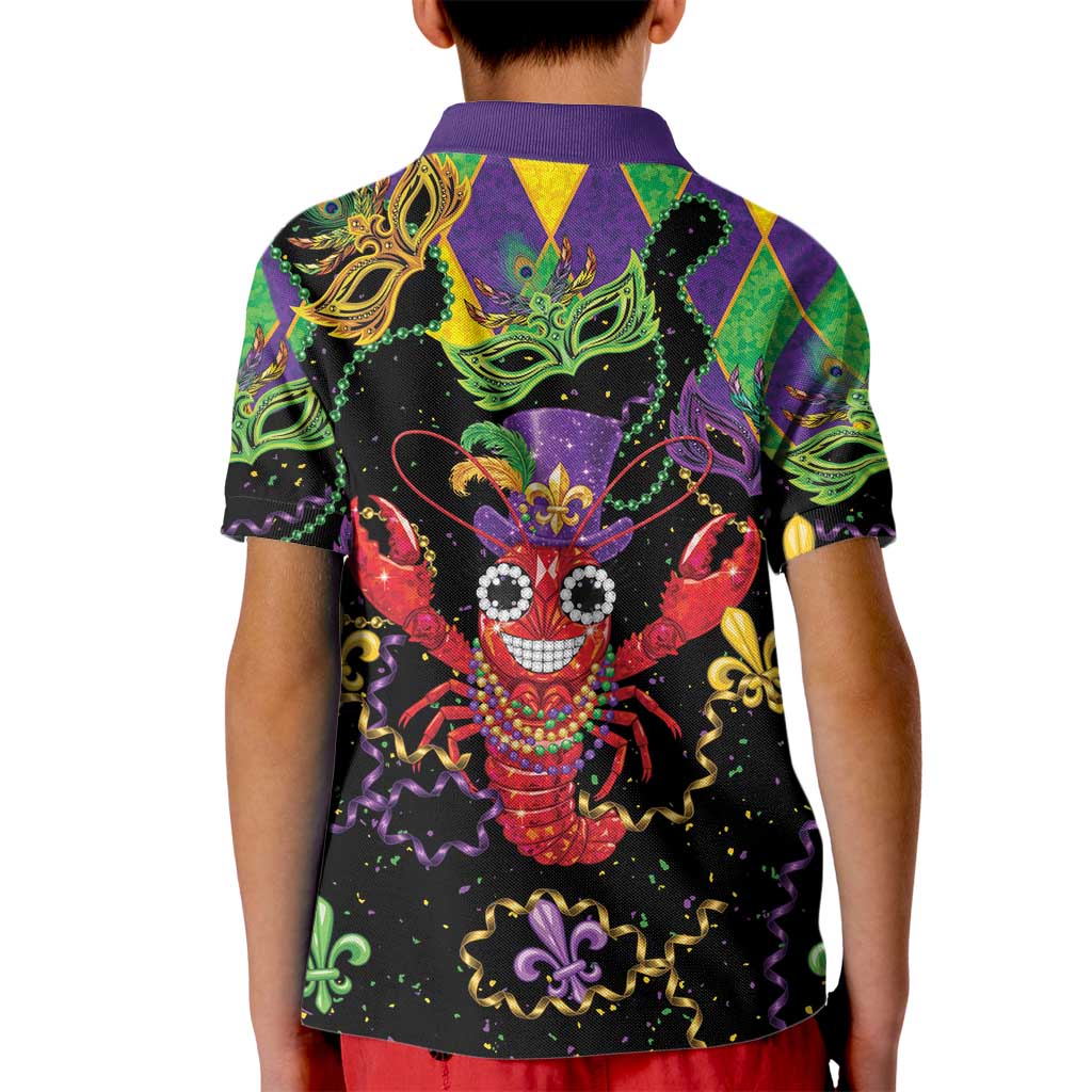 Mardi Gras Crawfish Kid Polo Shirt On Tuesdays We Wear Beads - Wonder Print Shop