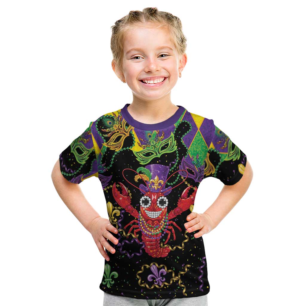 Mardi Gras Crawfish Kid T Shirt On Tuesdays We Wear Beads - Wonder Print Shop