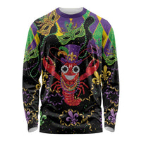 Mardi Gras Crawfish Long Sleeve Shirt On Tuesdays We Wear Beads - Wonder Print Shop