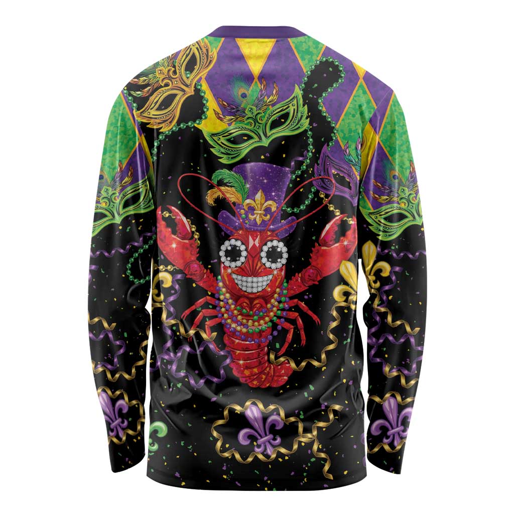 Mardi Gras Crawfish Long Sleeve Shirt On Tuesdays We Wear Beads - Wonder Print Shop