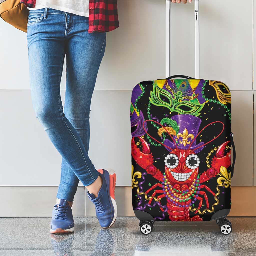 Mardi Gras Crawfish Luggage Cover On Tuesdays We Wear Beads - Wonder Print Shop