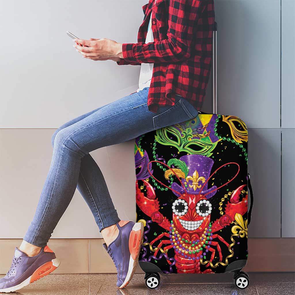Mardi Gras Crawfish Luggage Cover On Tuesdays We Wear Beads - Wonder Print Shop