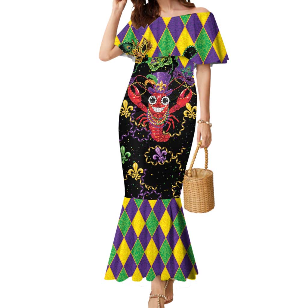 Mardi Gras Crawfish Mermaid Dress On Tuesdays We Wear Beads - Wonder Print Shop