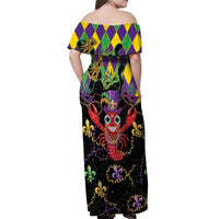 Mardi Gras Crawfish Off Shoulder Maxi Dress On Tuesdays We Wear Beads - Wonder Print Shop