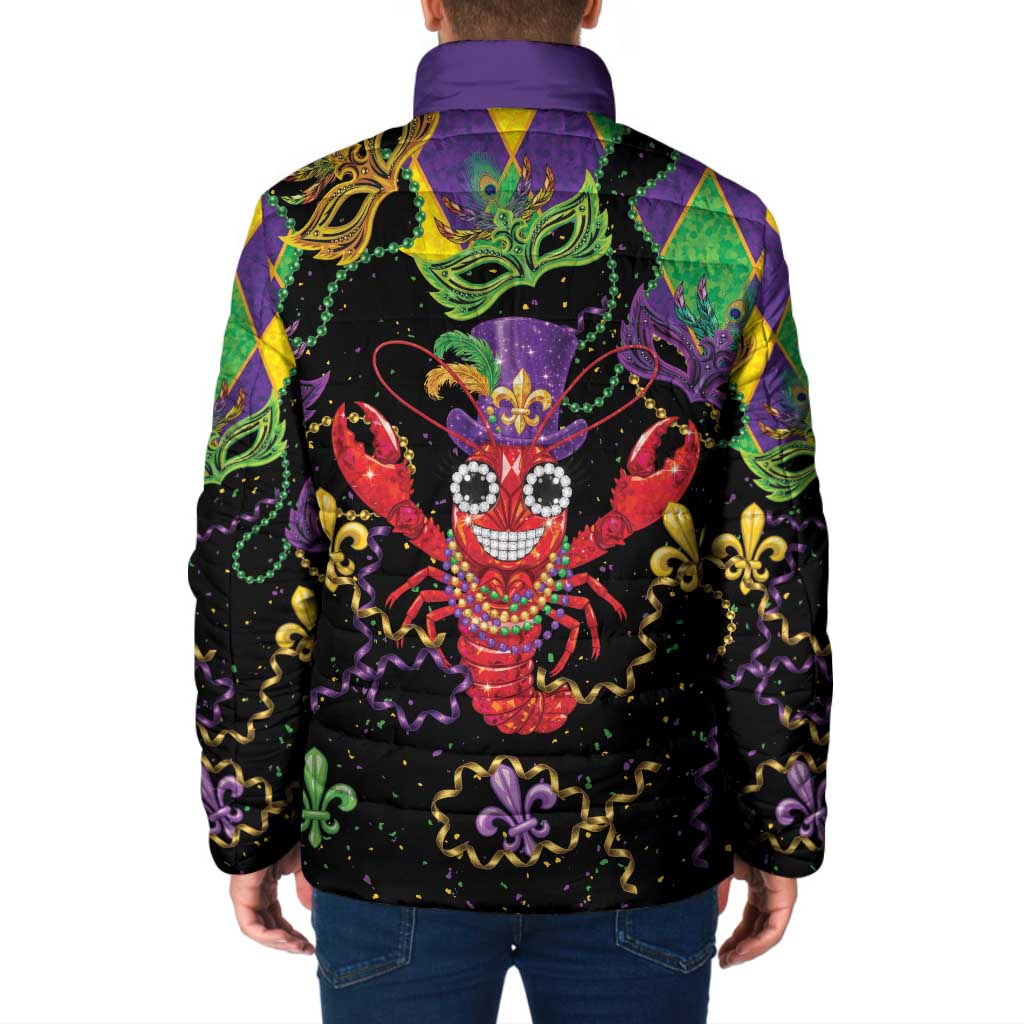 Mardi Gras Crawfish Padded Jacket On Tuesdays We Wear Beads - Wonder Print Shop