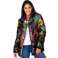 Mardi Gras Crawfish Padded Jacket On Tuesdays We Wear Beads - Wonder Print Shop