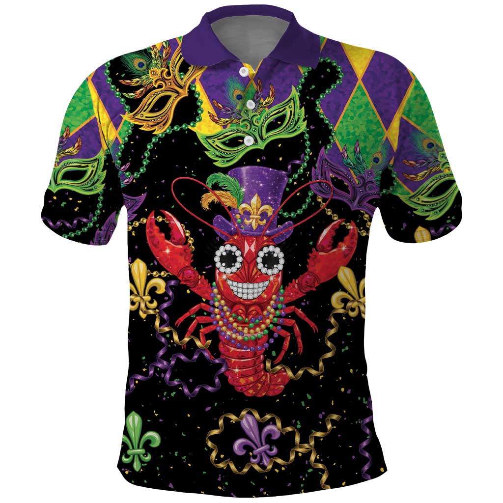 Mardi Gras Crawfish Polo Shirt On Tuesdays We Wear Beads - Wonder Print Shop