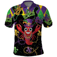 Mardi Gras Crawfish Polo Shirt On Tuesdays We Wear Beads - Wonder Print Shop