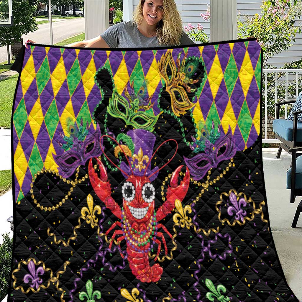 Mardi Gras Crawfish Quilt On Tuesdays We Wear Beads - Wonder Print Shop