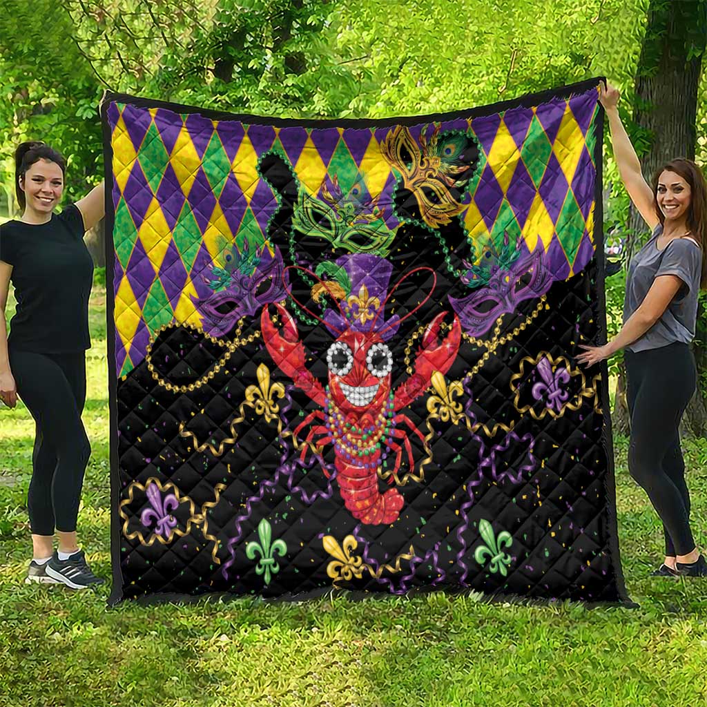 Mardi Gras Crawfish Quilt On Tuesdays We Wear Beads - Wonder Print Shop