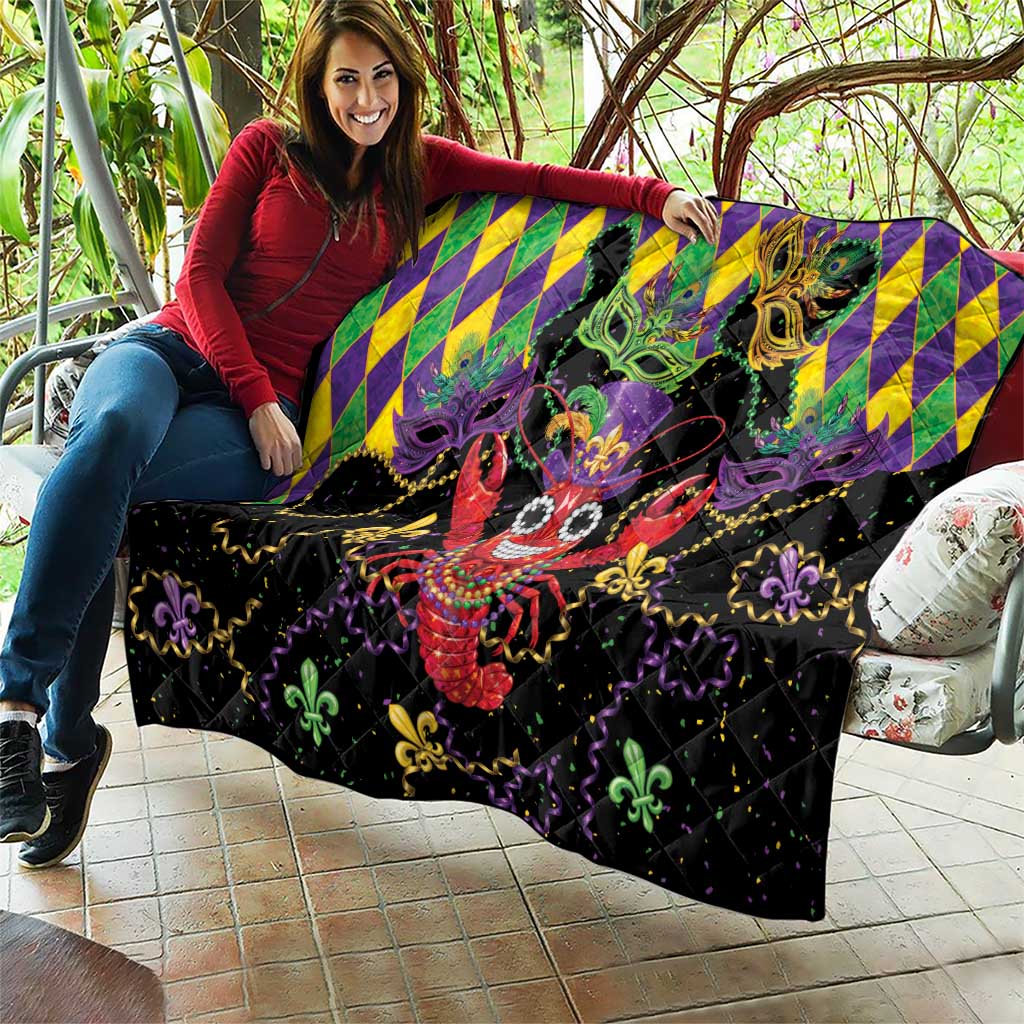 Mardi Gras Crawfish Quilt On Tuesdays We Wear Beads - Wonder Print Shop