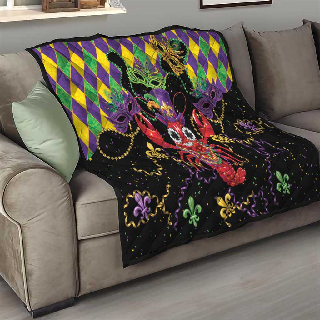 Mardi Gras Crawfish Quilt On Tuesdays We Wear Beads - Wonder Print Shop