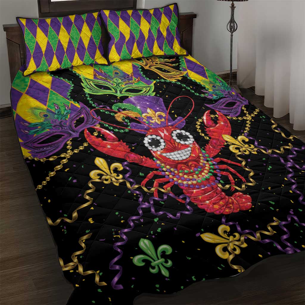 Mardi Gras Crawfish Quilt Bed Set On Tuesdays We Wear Beads - Wonder Print Shop