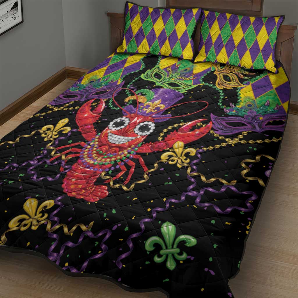Mardi Gras Crawfish Quilt Bed Set On Tuesdays We Wear Beads - Wonder Print Shop