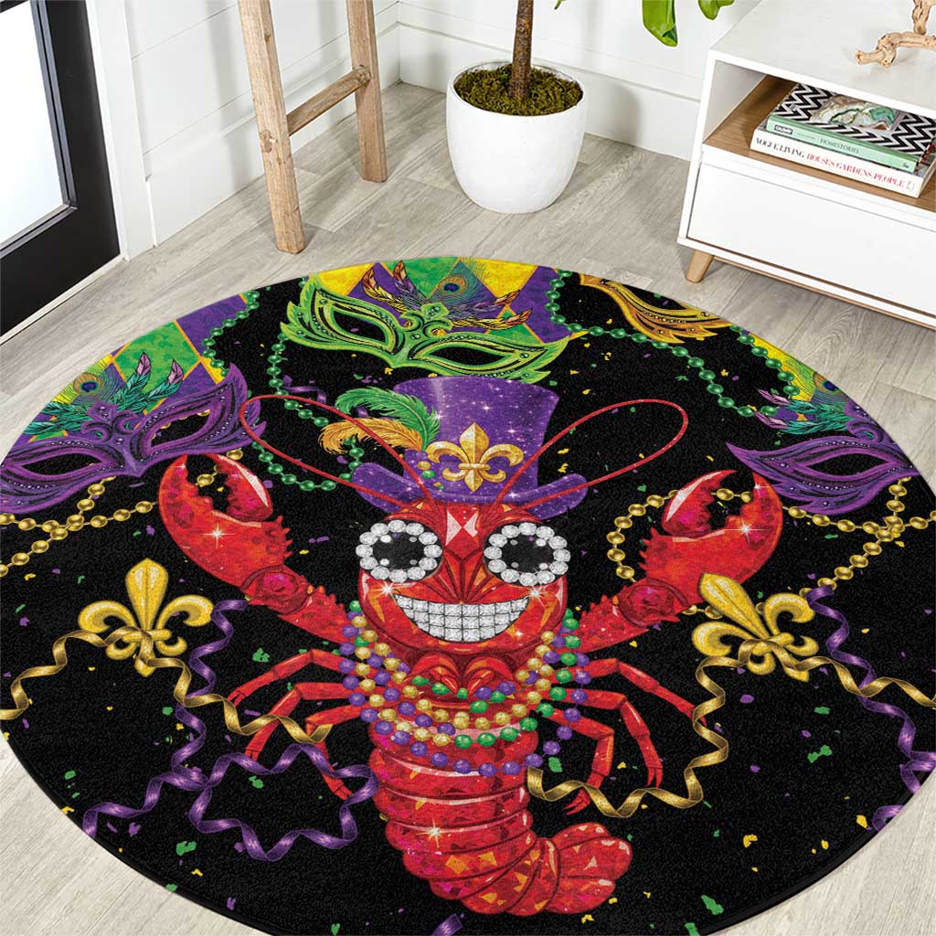 Mardi Gras Crawfish Round Carpet On Tuesdays We Wear Beads - Wonder Print Shop