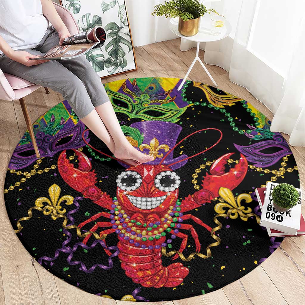 Mardi Gras Crawfish Round Carpet On Tuesdays We Wear Beads - Wonder Print Shop