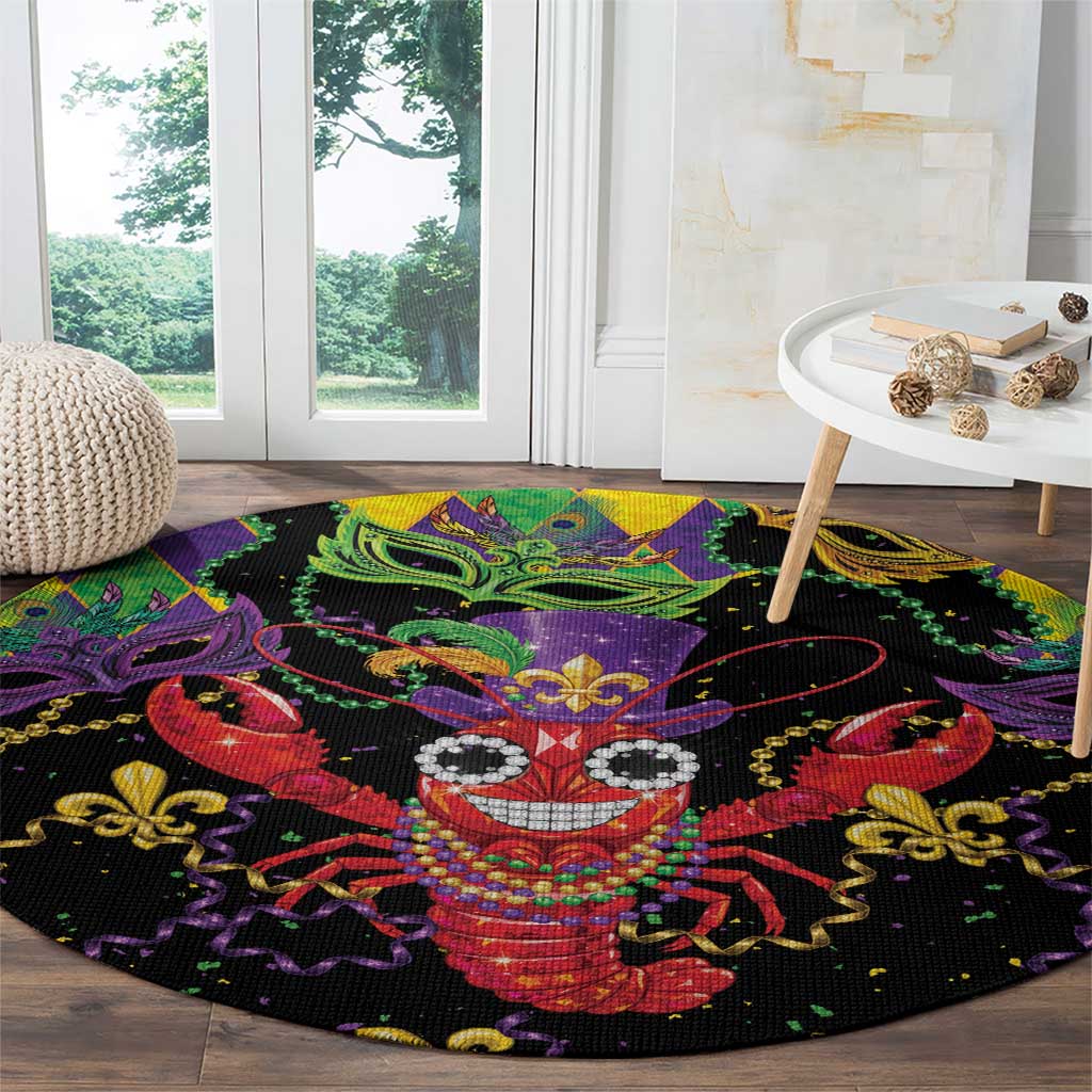 Mardi Gras Crawfish Round Carpet On Tuesdays We Wear Beads - Wonder Print Shop