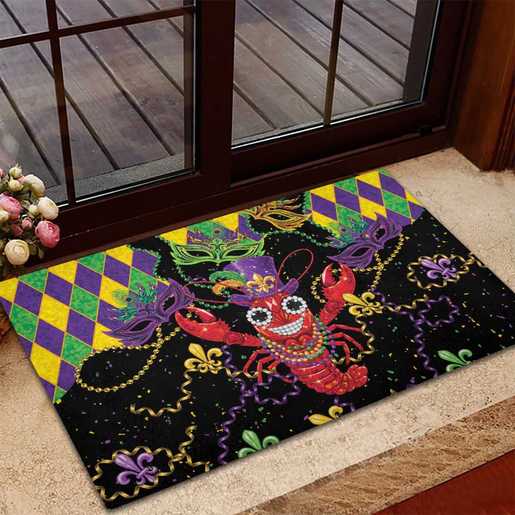 Mardi Gras Crawfish Rubber Doormat On Tuesdays We Wear Beads - Wonder Print Shop