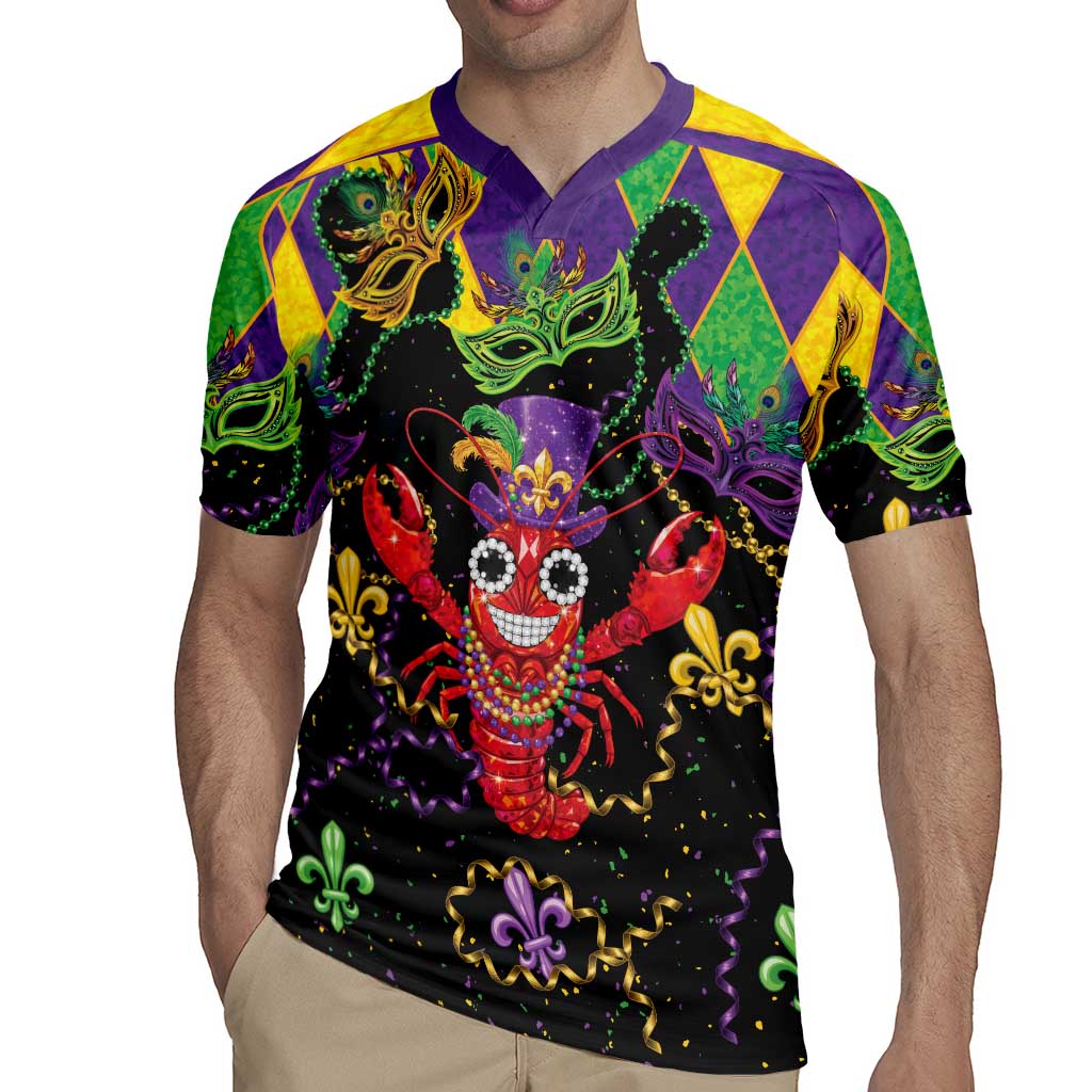 Mardi Gras Crawfish Rugby Jersey On Tuesdays We Wear Beads - Wonder Print Shop