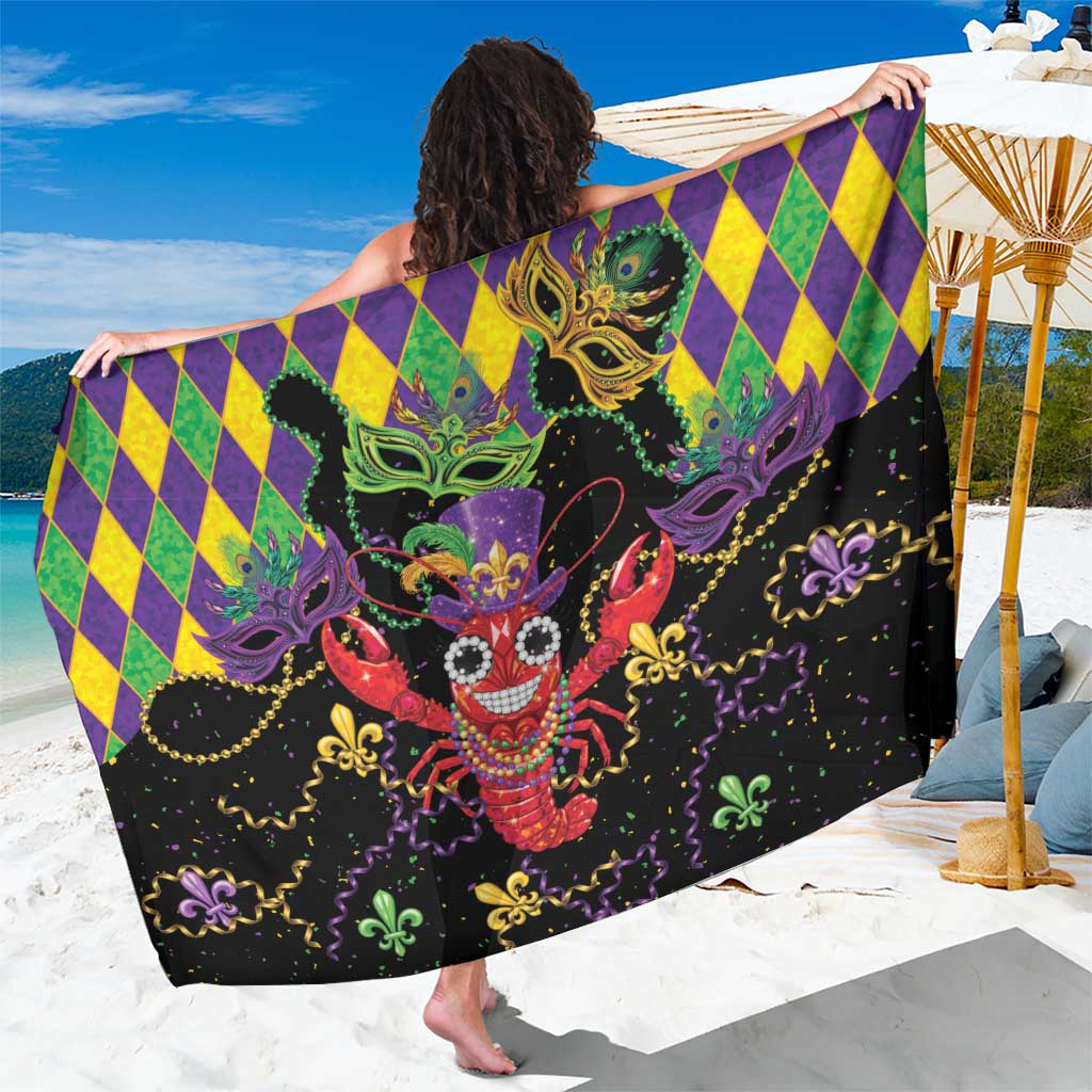 Mardi Gras Crawfish Sarong On Tuesdays We Wear Beads - Wonder Print Shop