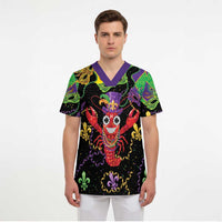 Mardi Gras Crawfish Scrub Top On Tuesdays We Wear Beads - Wonder Print Shop